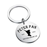 TGBJE Peter Fairytales Inspired Gift Fairy Tale Movie Gifts Little Flying Man Keychain Never Grow Up Gift Cartoon Fans Jewelry (never grow up kc)