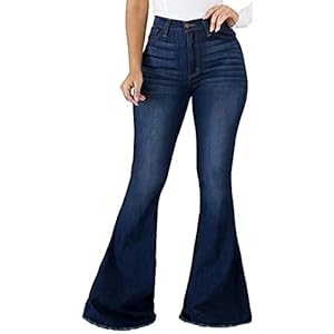 Bell Bottom Jeans for Women Ripped High Waisted Classic Flared Denim Pants