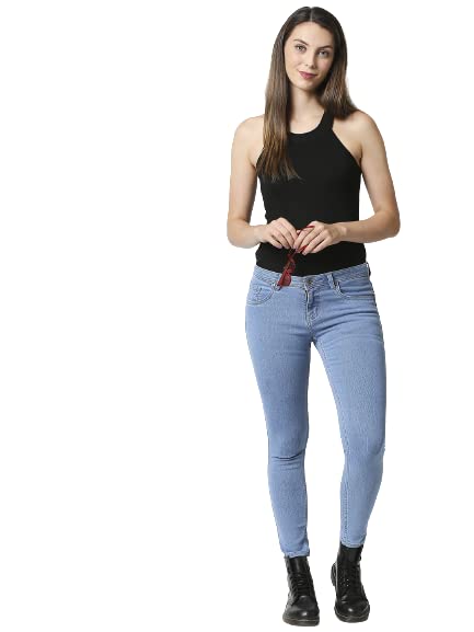 Image of HIGH Star Women Blue Slim-Fit Stretchable Jeans