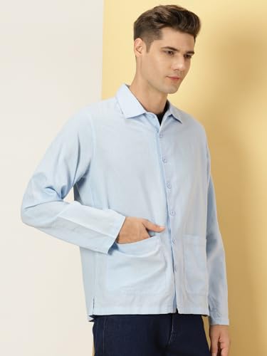 Image of Thomas Scott Men's | Solid | Full Sleeve | Regular Fit | 100% Cotton | Double Pocket | Spread Collar | Casual Shirt