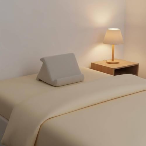 Image of Stand Pillow Wedge-Shaped Resting Wedge Hands Mobile Accessory for Reading, Viewing Dark Gray 3-Sided