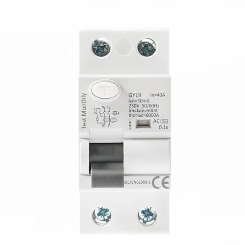 RCD 6KA disjoncteur type AC 40A 2P haute capacité de coupure contre les fuites de courant