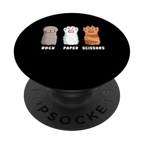 Cat Lover Cat Owner Funny Cat Rock Paper Scissors PopSockets Adhesive PopGrip