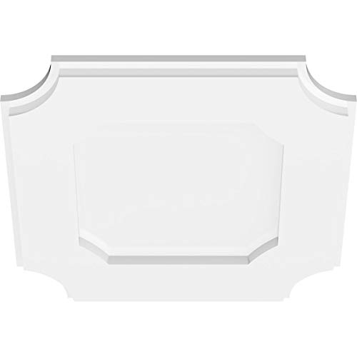 Image of Ekena Millwork CMP14LE Locke Architectural Grade PVC Contemporary Urethane Ceiling Medallions 14 inchOD x 8 1 /4 inchC x 1 inchP