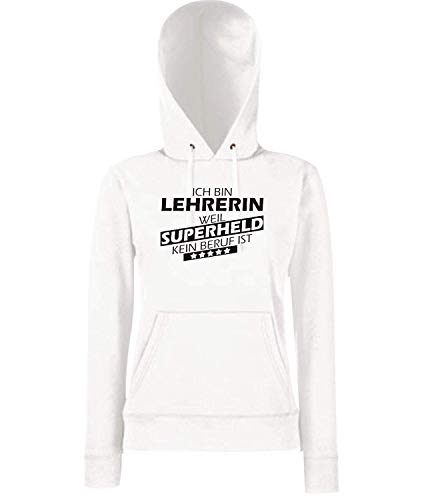 Sweat à capuche blanc XL femme enseignante pour ne plus choisir entre confort et style