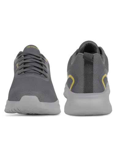 Image of Liberty Leap7x KOOPER-1E Men Sports Running Shoes - Black & Dark Grey | Comfortable and Durable Lace-Up Closure - Suitable for Lacing Walking, Gym, Jogging and Outdoor Shoes for Man