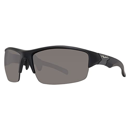 Piranha Black and Gray Half Frame Sport Sunglasses for Men - Define