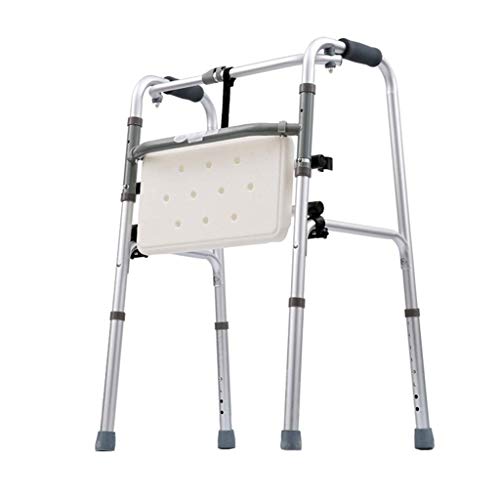 QHLMLL Andador Plegable, práctico y Plegable con Asiento para Caminar para Adultos Mayores, andadores para Interiores y Exteriores, Ayuda móvil, Compacto, Ligero, Ajustable, propósito