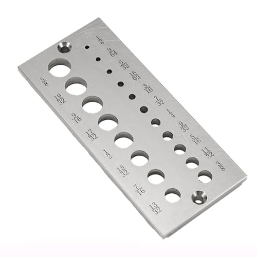 Fuchooky Steel Dowel Plate Double Row 19 Holes 1/8in to 5/8in Wood Dowel Rod Maker Dowel Maker for Woodworking