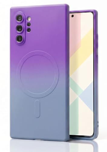 Image of amazon basics Gradient Mag-Safe Case for Samsung Galaxy Note 10 Plus | Soft Silicone Shockproof Cover with Camera Protection | Slim Lightweight Design | Smooth Touch & Durable - Purple & Gray