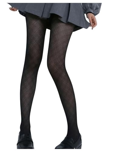 Milumia Women's Gothic Plaid Tights Y2k High Waisted Patterned Sheer Pantyhose