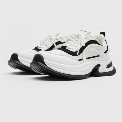 Men's Trendy Running Shoe Platform Chunky Walking Sneakers Breathable Mesh Comfy Lightweight Fashion Casual Tennis Dad Shoes (Silvery,8)2