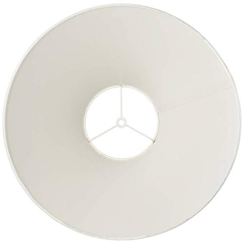 Ivory White Linen Large Chimney Lamp Shade 6" Top X 17" Bottom X 10" High X 11.5" Slant (Spider) Replacement With Harp And Finial - Springcrest #TOP5