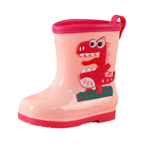 IWIHMIV Toddler Rain Boots Lightweight Rubber Rainboots with Easy-On Kids Outdoor Non Slip Comfortable Water Shoes