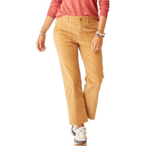 Carve Designs Corey Butter Pant - High Rise Straight Leg Jeans for Women, Organic Cotton Utility Denim with Flap Pockets & Relaxed Fit - Camel 12