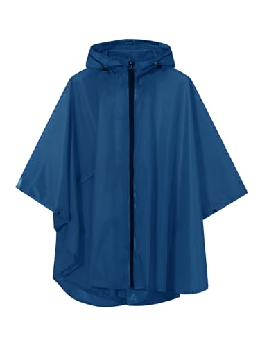 Image of SaphiRose Lightweight Kids Rain Poncho Waterproof Jacket Zipper Up Rain Coat