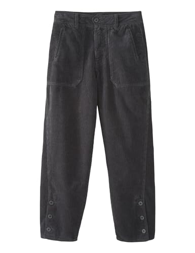 Hooever Women's Corduroy Carrot Harem Pants Fall Winter Buttoned High Wiats Barrel Palazzo Trouser