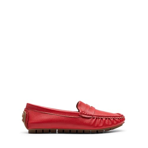 DREAM PAIRS DREAM PAIRS Women's Loafers Penny Loafer Slip on Casual Dressy Comfortable Business Work Office Moccasins Driving Loafer Shoes,Size 6,Red,SDLS2313W