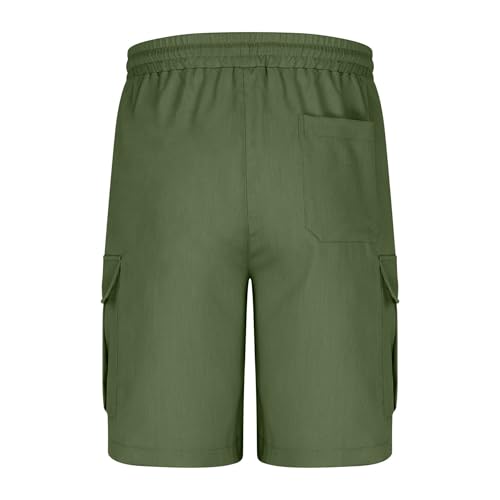 Short cargo de algodón para hombre con múltiples bolsillos miniatura 4