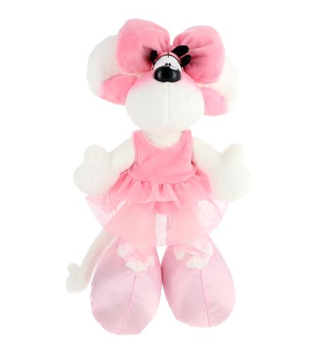 Diddl Plüschtier Diddlina im Ballerina-Kleid, 30 cm, Plüschmaus, 90er Jahre, rosa Tutu und Hausschuhe – 100% recycelt, umweltfreundlich – Geschenk für Kinder &amp; Fan Vintage – weiches und niedliches