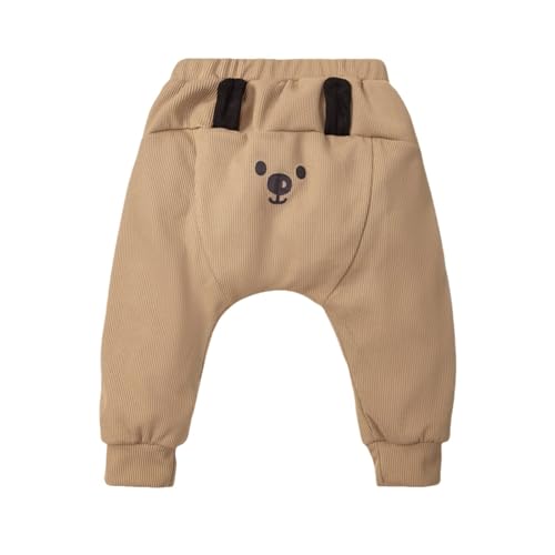 Baby Boys Baggy Sweatpants Elastic High Waist Jogger with Pockets Kids Fall Solid Color Cute Print Sports Pants
