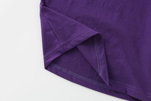 Image of AMIYAN Toddler T Shirts Cotton Summer Tshirts Boys Girls Basic Tee Undershirts Short Sleeve Crew Neck Shirts Purple 120 4-5T