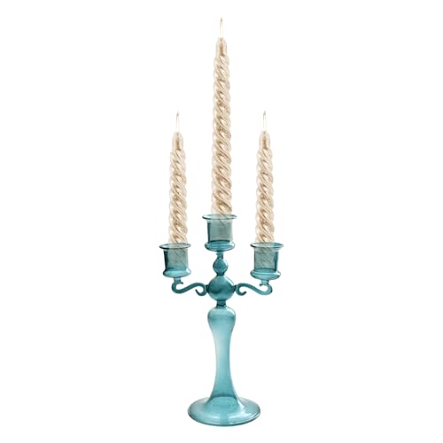 Bougeoir à 3 têtes transparent candélabre de table anniversaire et vacances - 8