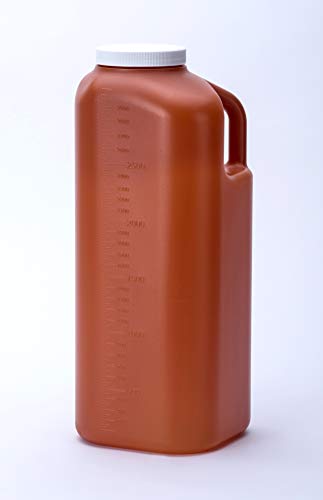 Large Male Urinal with Leak Proof Screw Cap Lid (3000 mL or 101 oz.) (Amber Color)