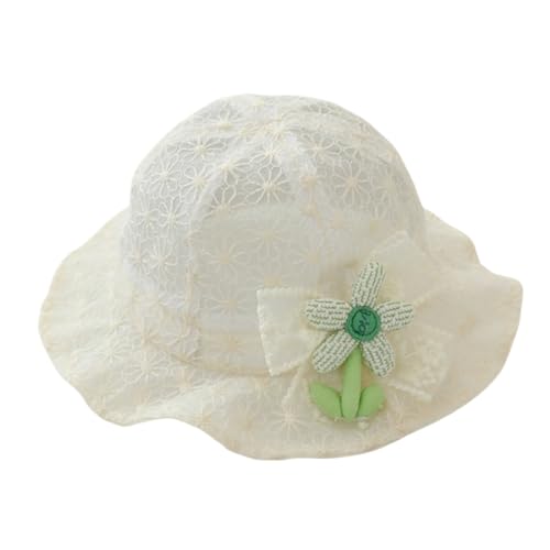 Baby Sun hat,Summer Thin Newborn Small Flower lace Bucket hat 1-3 Years Old