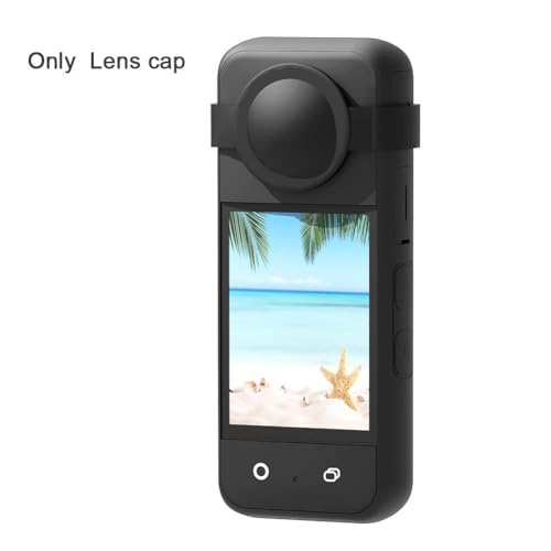 Image of Action Camera Case Fit for Insta-360 ONE X3, Waterproof Durable Silicone Protective Cover Lens Cap Compatible for Insta-360 ONE X3 Accessory (Black)