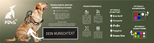 P24S 2 Stücke personalisiertes Klettsticker Wunschlogo, Namensaufkleber mit Klettverschuss für Kleidung, Rucksäcke, Hundegeschirr, Outdoor-aktivitäten (Klein)