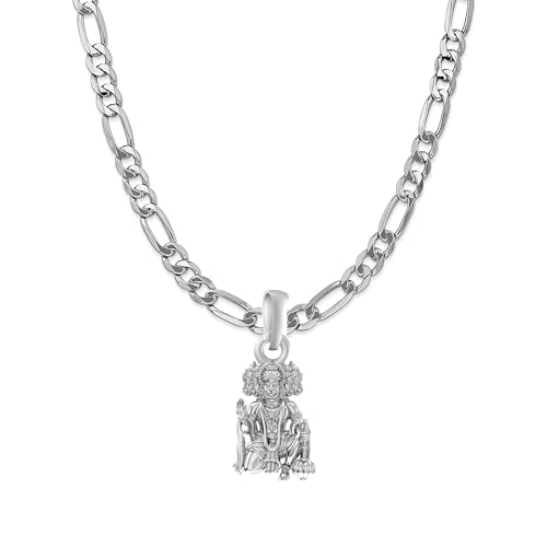 Chaîne Figaro 55,9 cm et pendentif Hanuman argent sterling, le cadeau symbolique parfait