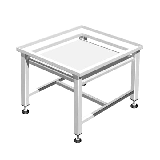 Waschmaschinensockel 40cm verstärkt mit Ablage, voll verschweißtes Stahlgestell dadurch extrem stabil, Füße umlaufend an den Stahlrahmen geschweißt, 20mm verstellbare Füße