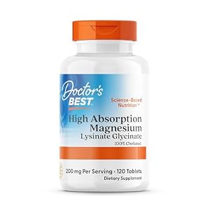 Doctor’s Best, High Absorption Magnesium, 100% chelatiert mit TRAACS, mit Glycin und Lysin, 120 vegane Tabletten, Laborgeprüft, Sojafrei, Glutenfrei, Ohne Gentechnik