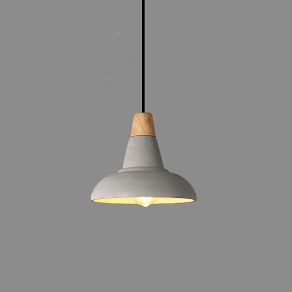 SYAXVOM Scandinavian Cement Pendant Light Modern Hanging Lamp Solid Wood Chandeliers