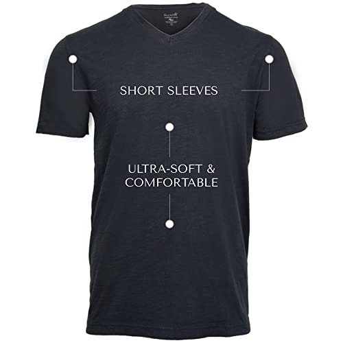 Ruckfitt Premium Garment Dyed Slub Cotton V-Neck T-Shirt For Men - 2-Pack #TOP1