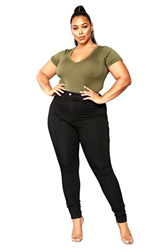 Jack David Womens Plus Size Denim Skinny Jeans Destroy Stretch Ripped Distressed Pants