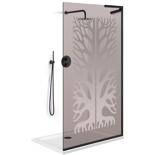 Mampara de ducha rectangular Aqua Roy Minimal Black modelo Eden de 80 cm orientada a derecha 4