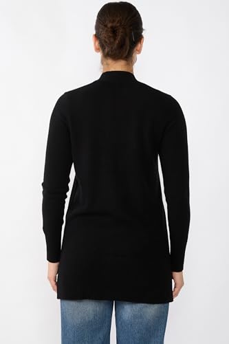 Image of JENNIE LIU Womens 100% Cashmere Open Cardigan Sweater | Long Cardigan Sweaters for Women