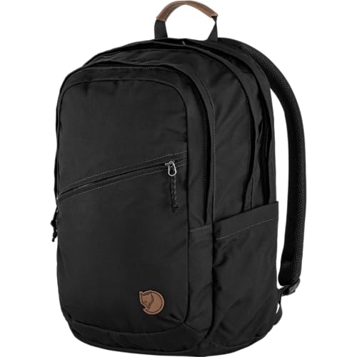 Image of Fjallraven Raven 28 Backpack - Multi-Pocket Organization, Padded Support, Durable Fabric - Commuting, Travel, Black