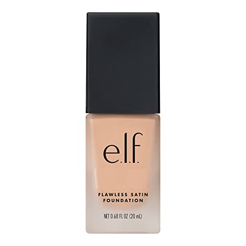 e.l.f. Flawless Satin Foundation, Lightweight & Medium Coverage, Semi-Matte Finish, Vegan & Cruelty-Free, Alabaster, 0.68 Fl Oz (20mL)