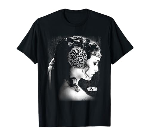 Image of Star Wars Padme Amidala Black & White Side Profile Portrait T-Shirt