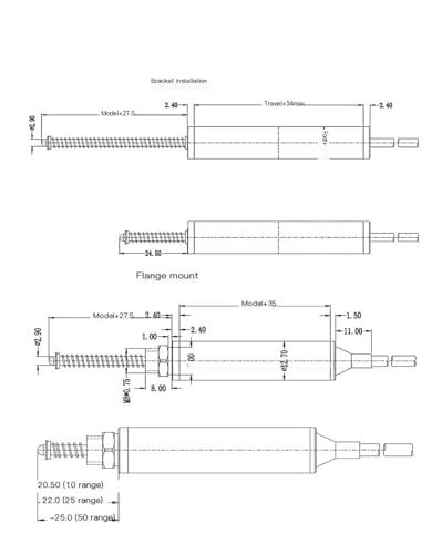 Sensor de desplazamiento KPM12R1 de auto-restablecimiento para un control posicional exacto 4