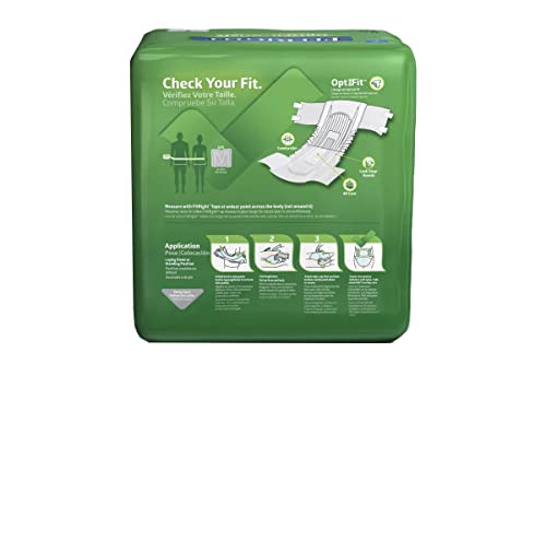 Fitright Optifit Extra+ Adult Diapers With Leak Stop Guards, Disposable Incontinence Briefs With Tabs, Moderate Absorbency, Medium, 32"-42", 20 Count (Pack Of 4) #TOP3