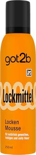 got2b Repellente anti-schiuma (250 ml), mousse con tenuta 3 capelli naturalmente ondulati, ricci e coily, per ricci definiti e rimbalzo, con effetto anti-crespo fino a 96 ore, senza silicone