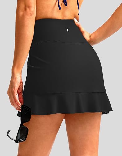 Soothfeel Women's Swim Skirt with Pocket High Waisted Ruffle Tummy Control Tankini Swimsuit Bathing Suit Bottoms2