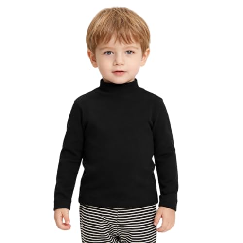 Image of Toddler Turtleneck Long Sleeve Shirt Thin Fleece for 1-5T Girls Boys