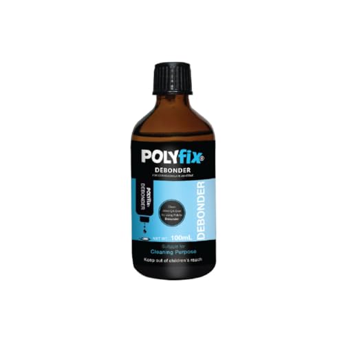 Image of Polyfix Debonder for Cleaning For Removing Dried Cyanoacrylate Adhesive from any surface or Clothes,Wooden Substances, Leather Surfaces, Metals etc, Non-Whitening. 100ml