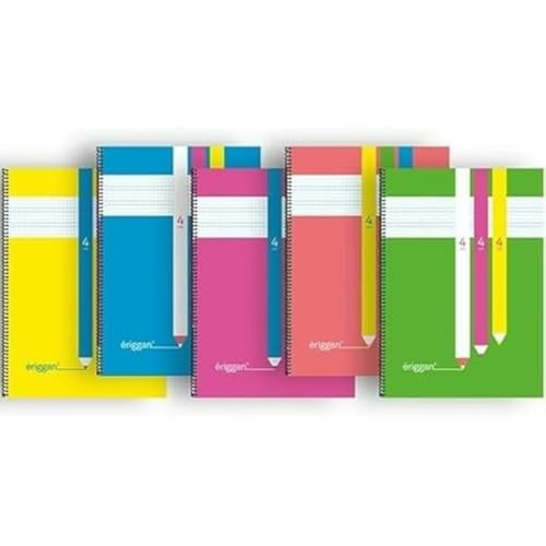 Cahier DIN A4 80 feuilles grand format lot de 5 pièces pour la prise de notes