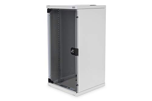 DIGITUS armadio di rete 10 pollici - 12U - montaggio a parete - HxLxP 592x312x300mm - carico massimo 30kg - profonditĂ utile 240mm - grigio